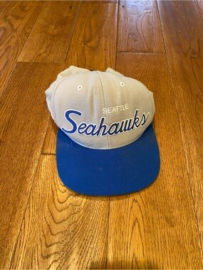 Mitchell & Ness Seattle Seahawks Gray and Blue Snapback Hat